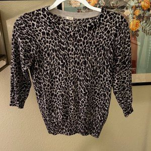 merino leopard crew-neck snug sweater